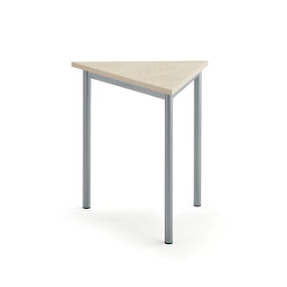Table SONITUS TRIANGEL, 800x700x720 mm, beige linoleum, alu grey