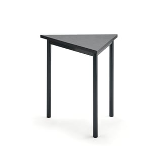 Bord SONITUS TRIANGEL, 800x700x720 mm, stativ antracitgrå, ljuddämpande linoleum, mörkgrå