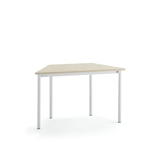 Stalas SONITUS TRAPETS, 1200x600x720mm, baltos kojos, beige linoleumas