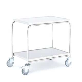 Rullbord CONVOY, rostfri, 2 hyllplan, 800x520 mm
