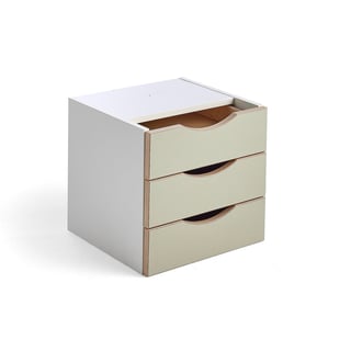 Skuffeinnsats RICO, 3 skuffer, grågrønn