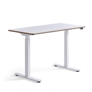 Standing desk NOVUS, 1200x600 mm, white frame, white table top