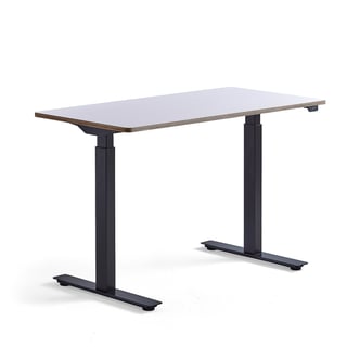 Skrivbord NOVUS, höj- och sänkbart, 1200x600 mm, svart/vit
