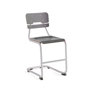 Classroom chair LEGERE II, H 500 mm, silver, anthracite