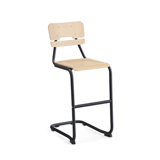 Classroom chair LEGERE I, H 650 mm, anthracite, birch