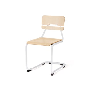 Classroom chair LEGERE II, H 450 mm, white, birch