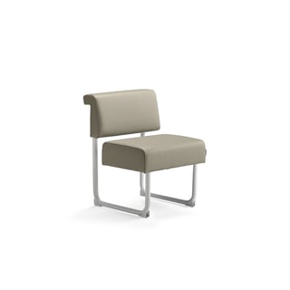 Soffa START, 600 mm, konstläder, taupe, vit
