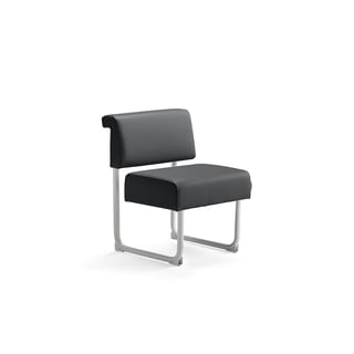 Sofa START, 600 mm, kunstlæder, antracitgrå, hvid