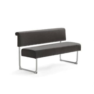 Sofa START, D 1400 mm, tkanina, tamno smeđa, bijelo postolje