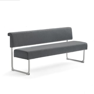 Soffa START, 1800 mm, tyg, antracitgrå, vit
