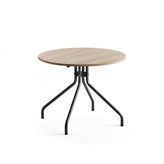 Table AROUND, Ø900 mm, oak laminate, anthracite