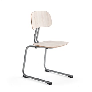 Elevstol YNGVE, meiestativ, H460 mm, sølv/ask