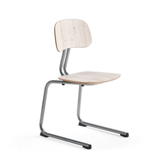 Elevstol YNGVE, meiestativ, H460 mm, sølv/ask