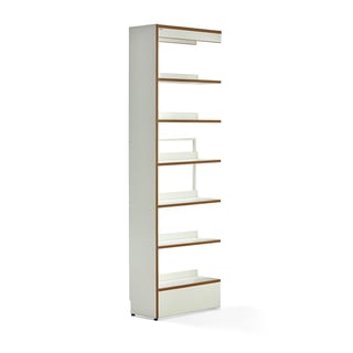 Library bookshelves STORY, add-on, single-sided, 2240x723x305 mm, 6 shelves, white