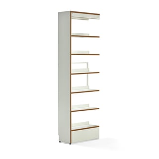 Library bookshelves STORY, add-on, single-sided, 2240x723x305 mm, 6 shelves, white