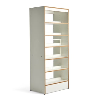 Library bookshelves STORY, basic, double-sided, 2240x922x585 mm, 6 shelves, white