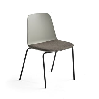 Stol LANGFORD, rette ben, grå/brun