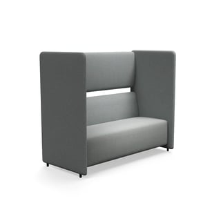 Soffa CLEAR SOUND, 3 sits, tyg Focus Melange, silvergrå