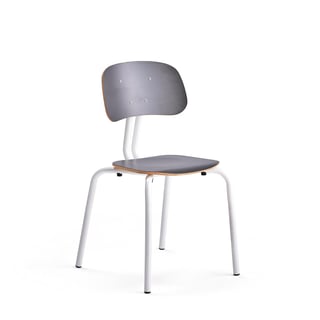 Mokyklinė kėdė YNGVE, 4 kojos, balta, tamsiai pilka, H 460 mm