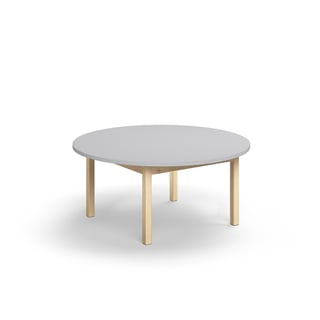 Stůl DECIBEL, Ø1200x530 mm, akustická HPL deska, bříza/šedá