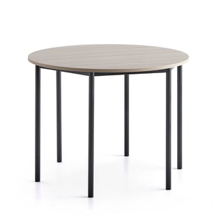 Tisch BORÅS PLUS, Ø1200x900 mm, Laminat Esche, anthrazit