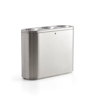 Stainless steel recycling bin CLARK, 3x48 L