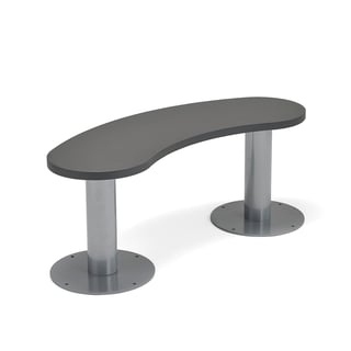 Bekkur GATHER, 1100x340x440 mm, silfurlitaður/steingrár