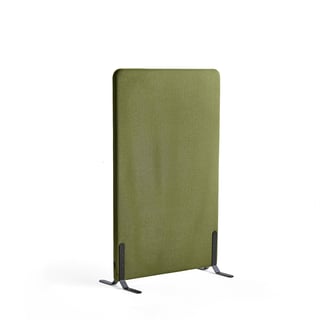 Raumtrenner ZONE, 1360 x 800 x 46 mm, Stoff Hush, schwarze Beine, waldgrün