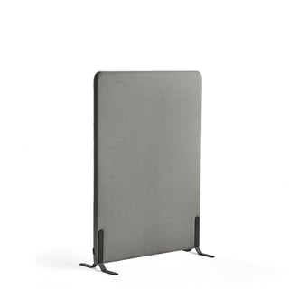 Biuro pertvara ZONE, 1360x1000x46mm, audinys Hush, juodos kojelės, šviesiai pilka