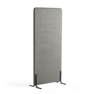 Biuro pertvara ZONE, 1700x800x46mm, audinys Hush, juodos kojelės, šviesiai pilka