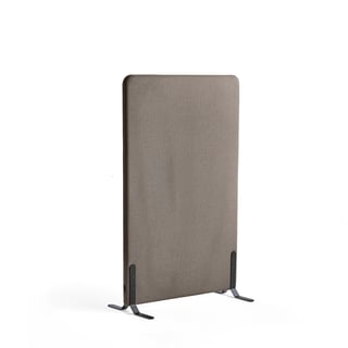 Scheidingswand ZONE, 1360 x 800 x 46 mm, stof Hush, zwarte poten, lichtbruin