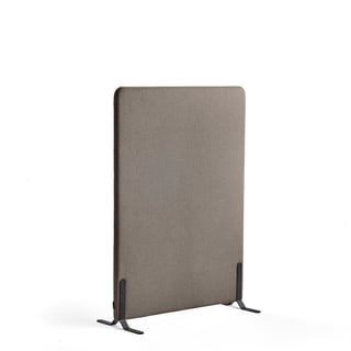 Skärmvägg ZONE, 1360x1000x46 mm, tyg Hush, svarta ben, ljusbrun
