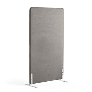Skjermvegg ZONE, H1700 B1000 T46 mm, stoff Rivet, hvite ben, sølvgrå