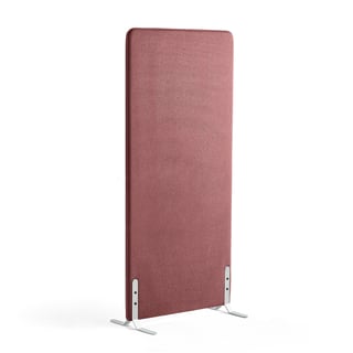 Skärmvägg ZONE, 1700x800x46 mm, tyg Rivet, vita ben, plommon