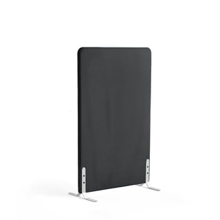 Akustik-Trennwand ZONE, 1360 x 800 x 46 mm, Stoff Rivet, weiße Standfüße, anthrazit