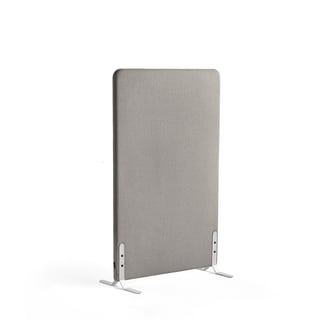 Paraván ZONE, 1360x800x46 mm, potah Hush, bílé nohy, světle šedá