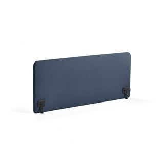Stolový paraván ZONE, čierne svorky, 1600x650x36 mm, látka Hush, navy blue