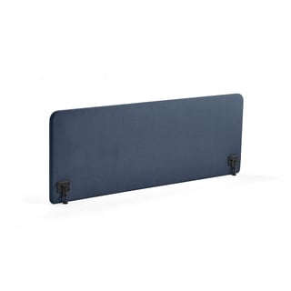 Tischtrennwand ZONE, inkl. schwarze Beschläge, 1800 x 650 x 36 mm, Stoff Hush, marineblau