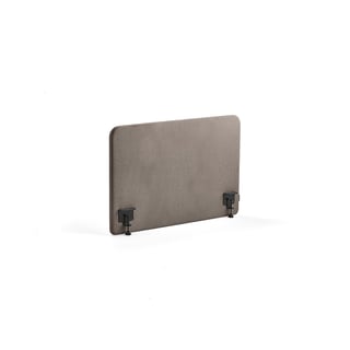 Tischtrennwand ZONE, inkl. schwarze Beschläge, 1000 x 650 x 36 mm, Stoff Hush, hellbraun