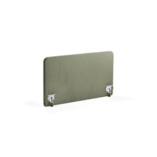 Bordskjerm ZONE, hvite beslag, B1200 H650 T36 mm, stoff Rivet, blågrønn