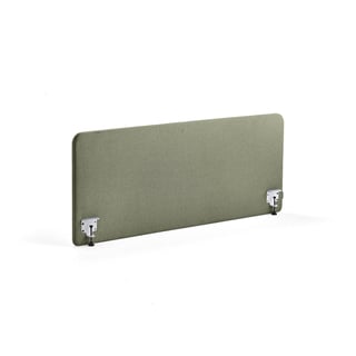 Tischtrennwand ZONE, inkl. weiße Beschläge, 1600 x 650 x 36 mm, Stoff Rivet, grünblau