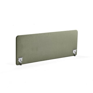 Bordskjerm ZONE, hvite beslag, B1800 H650 T36 mm, stoff Rivet, blågrønn