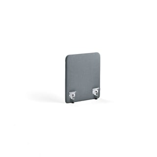 Pöytäsermi ZONE, valkoiset kiinnikkeet, 600x650x30 mm, kangas Rivet, siniharmaa