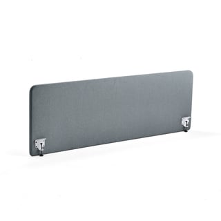 Stolový paraván ZONE, bílé svorky, 2000X650x36 mm, potah Rivet, modrošedá