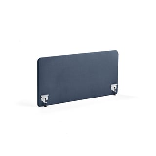 Galda starpsiena ZONE, baltas skavas, 1400x650x36 mm, audums Hush, jūras zils