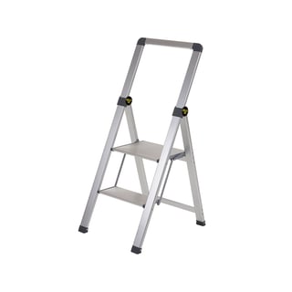 Slimline aluminium folding steps TUCK, 2 treads, H 450 mm