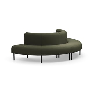 Soffa VARIETY, utåtvänd halvcirkel, tyg Blues CSII, olivgrön