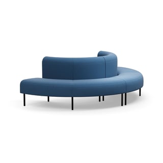 Sofa VARIETY, udadvendt halvcirkelform, stof Pod CS, blå