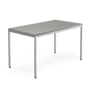 Skrivbord QBUS, 4-bensstativ, 1400x800 mm, silver, ljusgrå