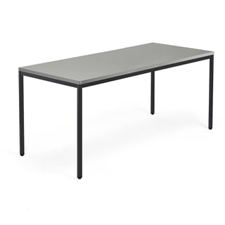 Työpöytä QBUS, 4 suoraa jalkaa, 1800x800 mm, musta jalusta, vaaleanharmaa